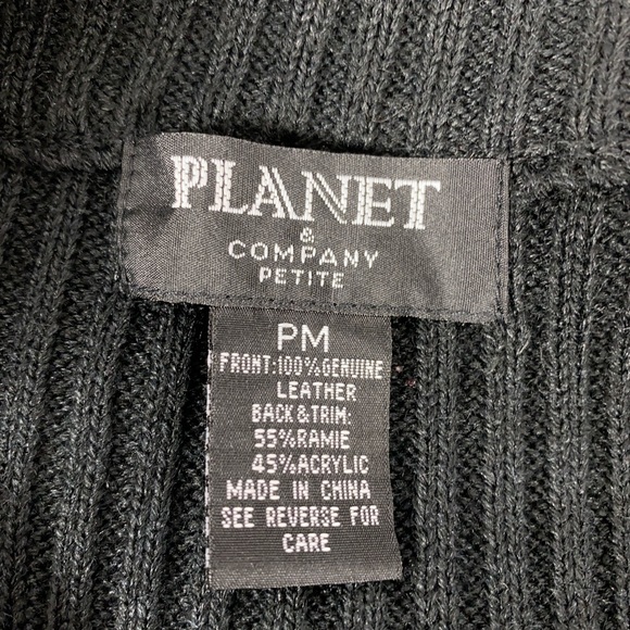 Planet & Company Suede Leather Sweater Zip Vest Colorblock Patchwork Sz M Petite - Picture 6 of 10